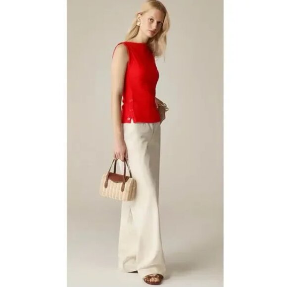 J. Crew Premium Rib Side Button Top NWT Large - Picture 2 of 12